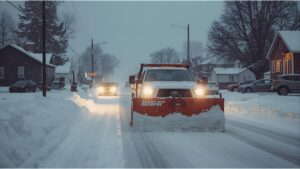 Professional snow removal services clearing driveway before the first snowfall