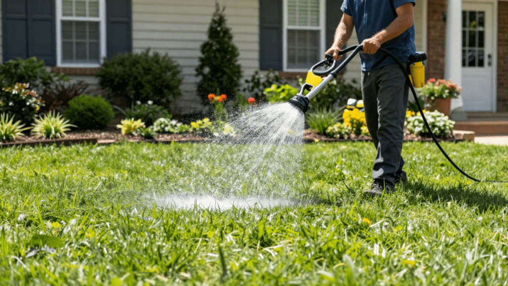 yard care spring lawn cleanup and watering in Southern Maryland
