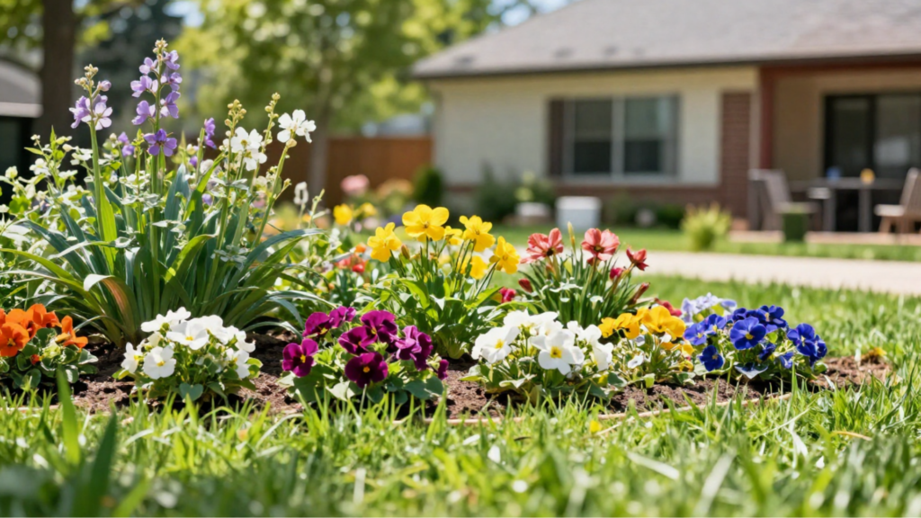 residential landscaping garden design and planting layered landscape example